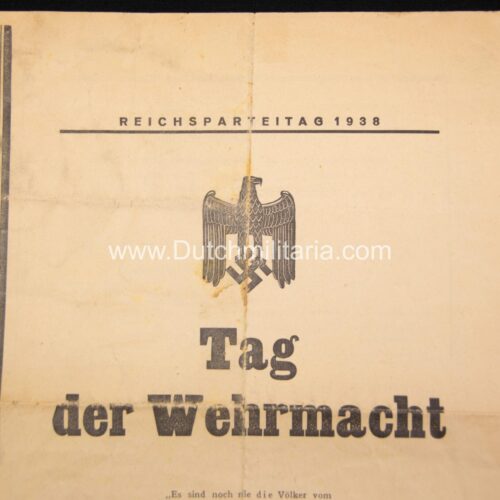 (Flyer) Reichsparteitag 1938 Tag der Wehrmacht 1938 - RARE(Flyer) Reichsparteitag 1938 Tag der Wehrmacht 1938 - RARE(Flyer) Reichsparteitag 1938 Tag der Wehrmacht 1938 - RARE(Flyer) Reichsparteitag 1938 Tag der Wehrmacht 1938 - RARE