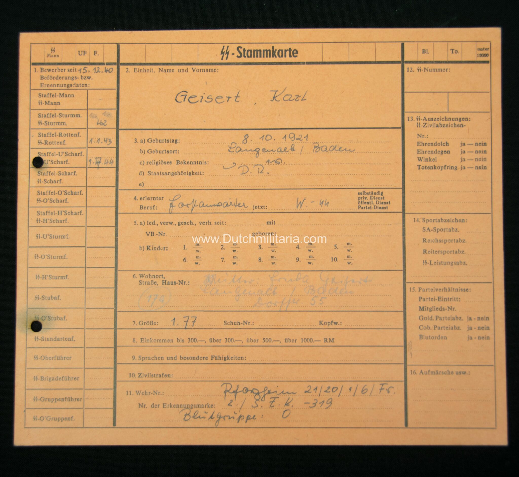 Formed on January 30, 1945 at the Kurmark training area from troops of the Replacement Army and the Schill combat group
