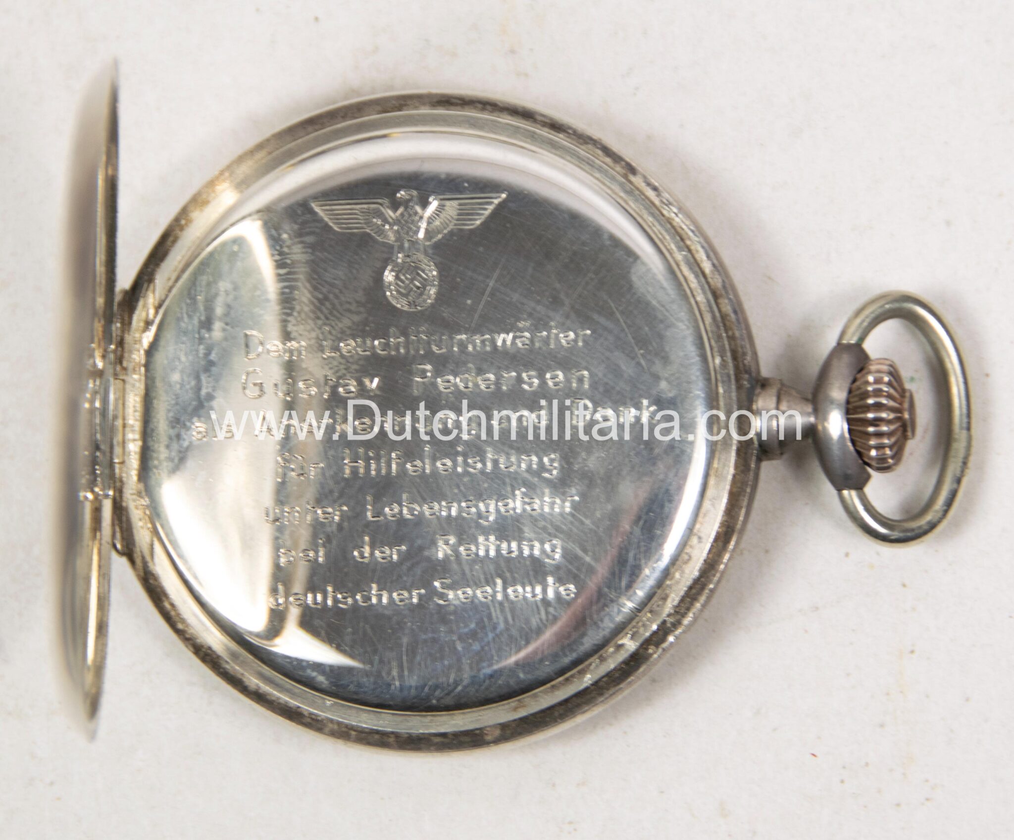 German-WWII-engraved-pocket-group-of-Danish-lighthouse-keeper-Gustav-Petersen-1942-UNIQUE.