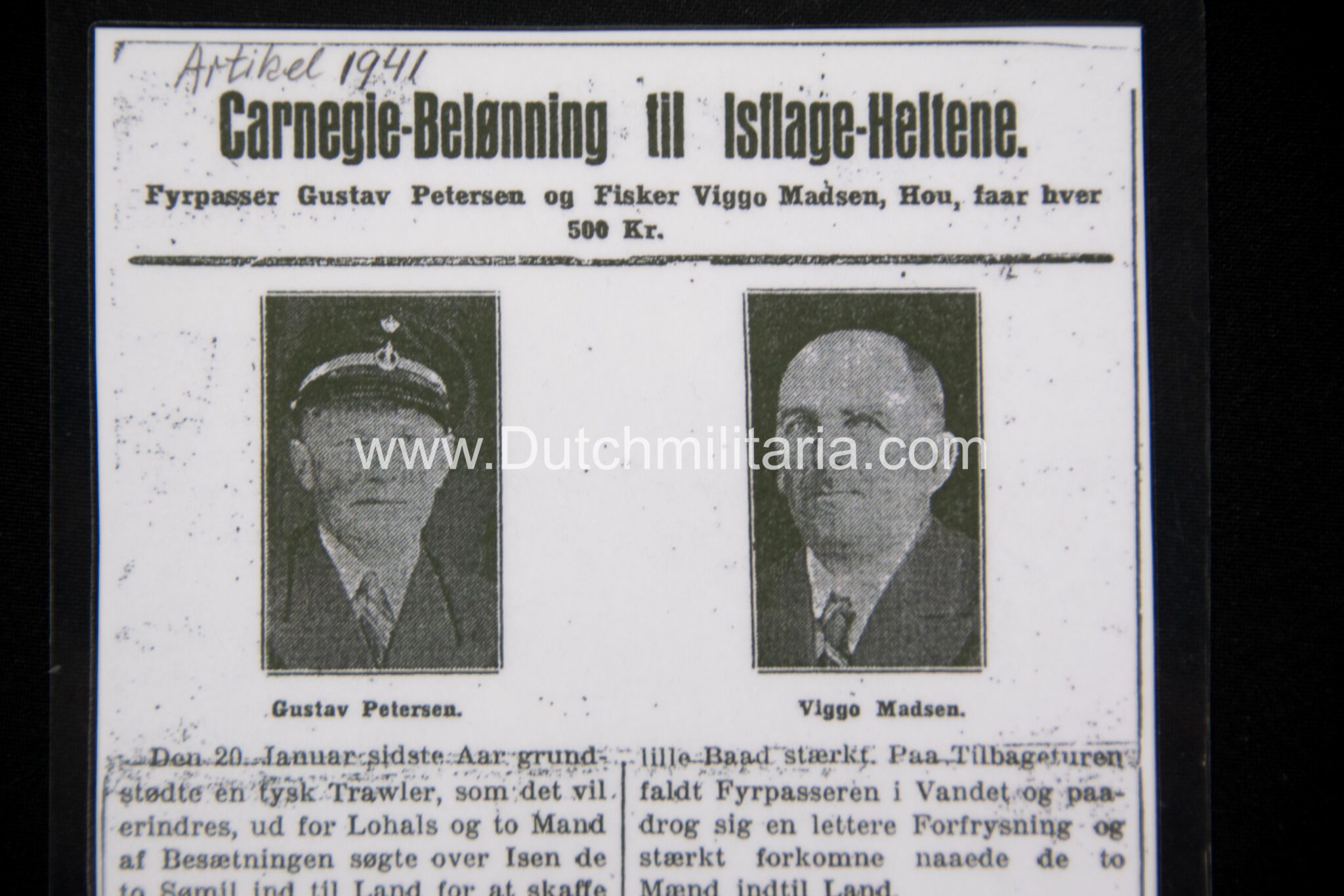 German-WWII-engraved-pocket-group-of-Danish-lighthouse-keeper-Gustav-Petersen-1942-UNIQUE.