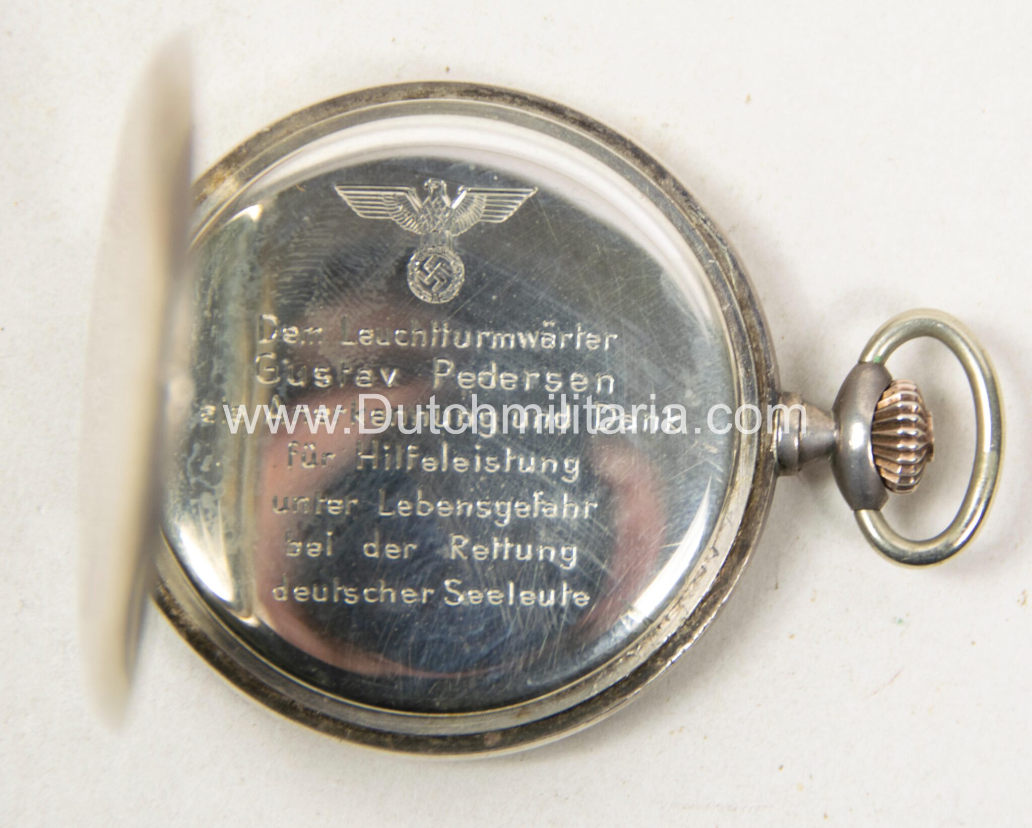 German WWII original engraved pocketwatch group of Danish lighthouse keeper Gustav Petersen (1941) - UNIQUE! - Image 27