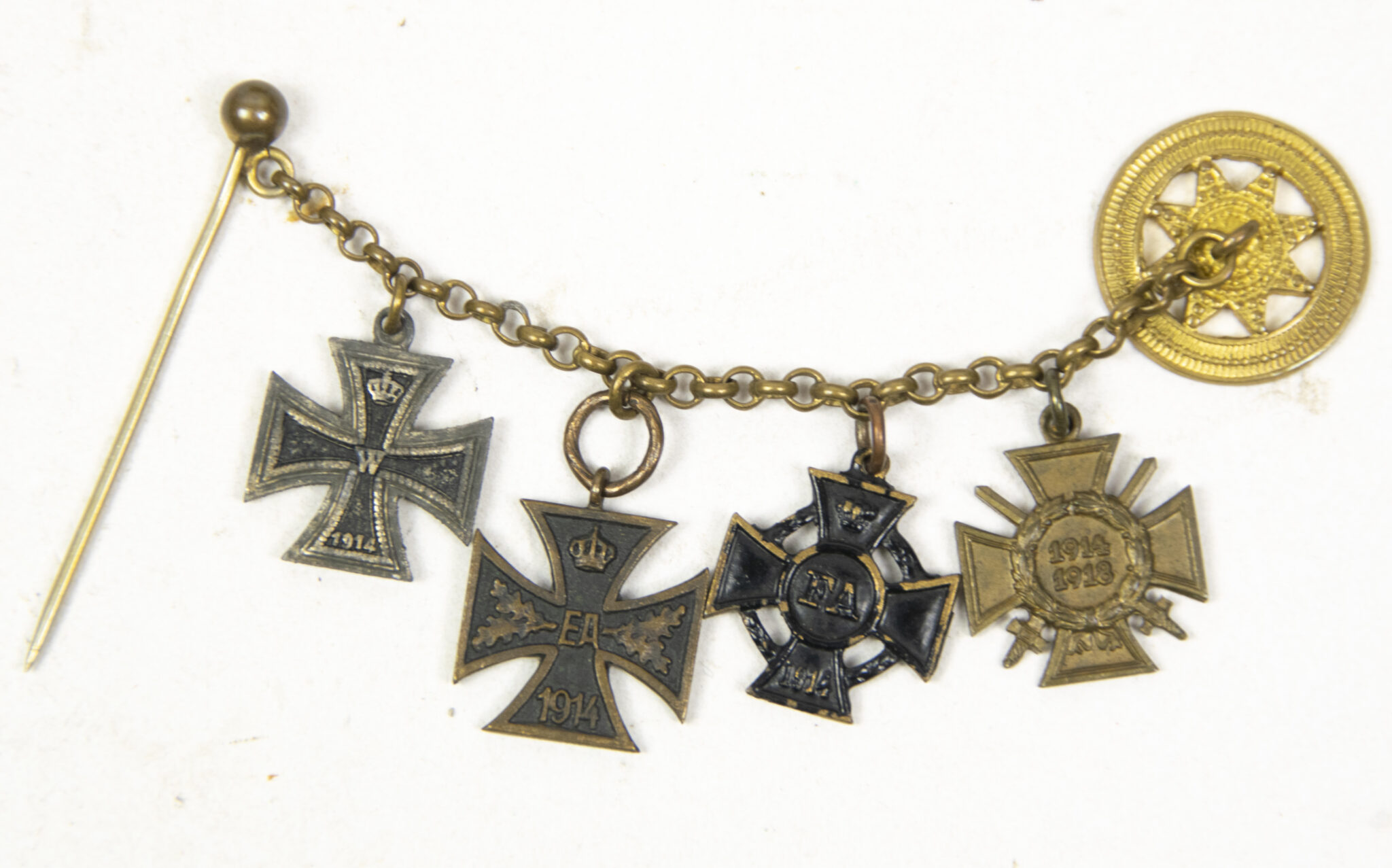 German World War I Braunschweig Frackkette mini medals with Ek2 + Ernst August Kreuz + Friedrich August Kreuz + Frontkämpfer EhrenkreuzGerman World War I Braunschweig Frackkette mini medals with Ek2 + Ernst August Kreuz + Friedrich August Kreuz + Frontkämpfer EhrenkreuzGerman World War I Braunschweig Frackkette mini medals with Ek2 + Ernst August Kreuz + Friedrich August Kreuz + Frontkämpfer EhrenkreuzGerman World War I Braunschweig Frackkette mini medals with Ek2 + Ernst August Kreuz + Friedrich August Kreuz + Frontkämpfer Ehrenkreuz