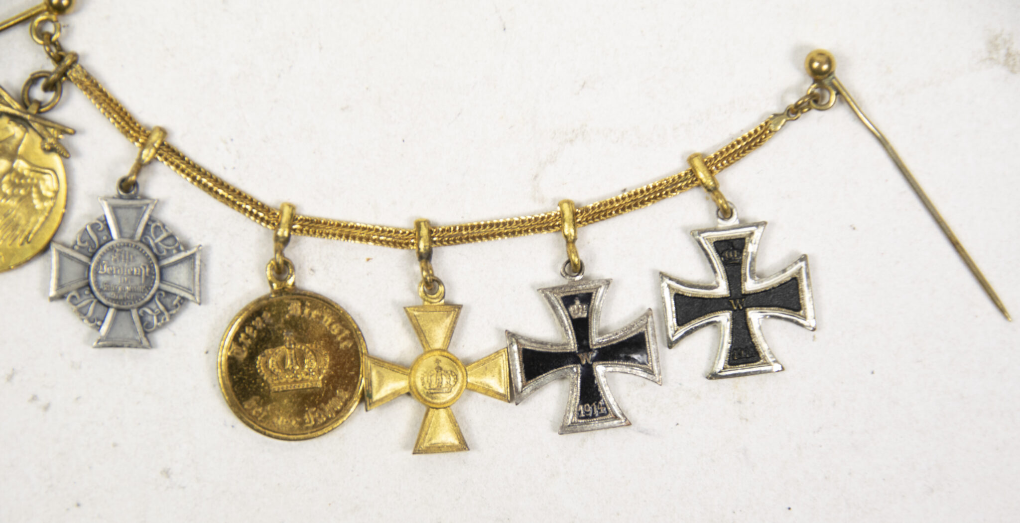 German World War I Frackkette mini medals with EK1 + Ek2 + Dienstauszeichnung + Austrian Commemorative medal + Kyffhäuser medalGerman World War I Frackkette mini medals with EK1 + Ek2 + Dienstauszeichnung + Austrian Commemorative medal + Kyffhäuser medalGerman World War I Frackkette mini medals with EK1 + Ek2 + Dienstauszeichnung + Austrian Commemorative medal + Kyffhäuser medalGerman World War I Frackkette mini medals with EK1 + Ek2 + Dienstauszeichnung + Austrian Commemorative medal + Kyffhäuser medal