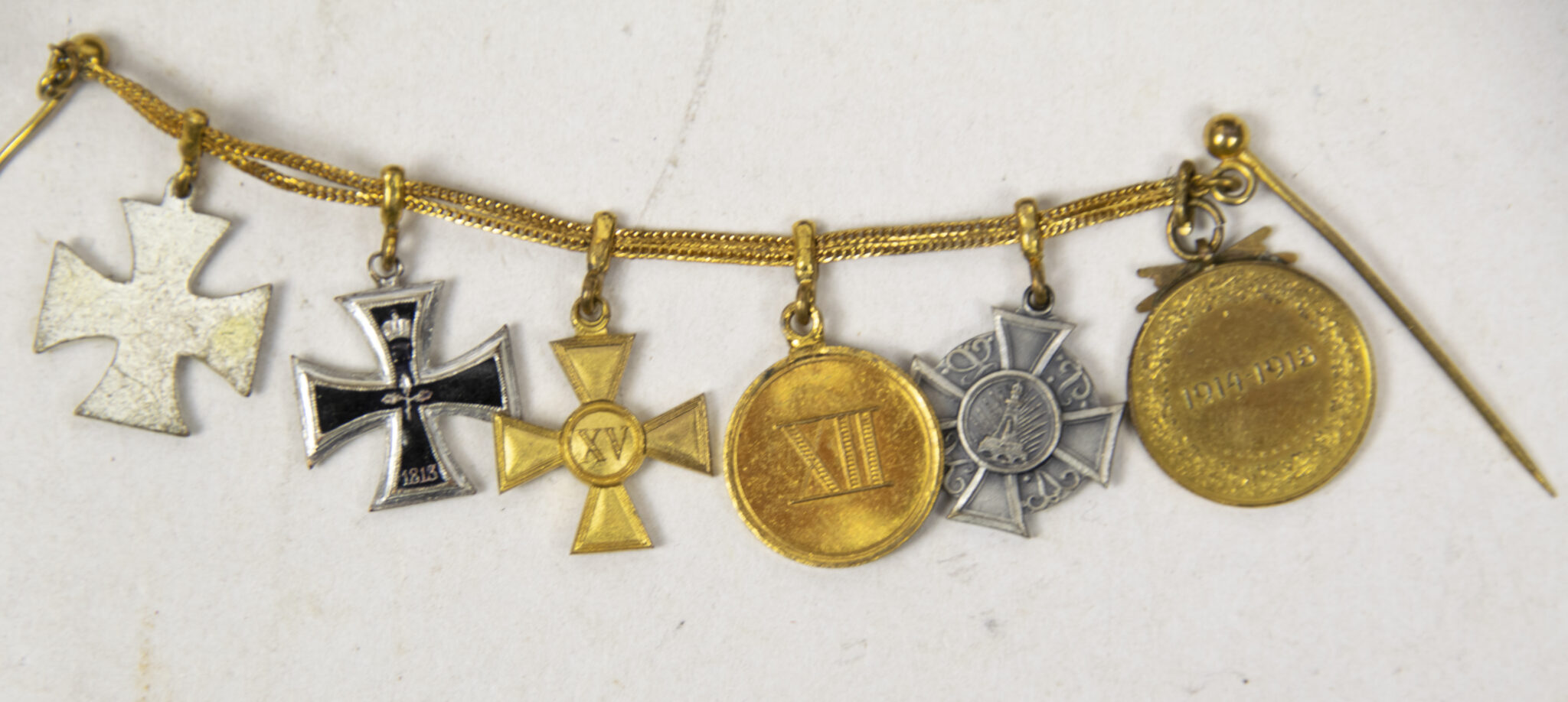 German World War I Frackkette mini medals with EK1 + Ek2 + Dienstauszeichnung + Austrian Commemorative medal + Kyffhäuser medalGerman World War I Frackkette mini medals with EK1 + Ek2 + Dienstauszeichnung + Austrian Commemorative medal + Kyffhäuser medalGerman World War I Frackkette mini medals with EK1 + Ek2 + Dienstauszeichnung + Austrian Commemorative medal + Kyffhäuser medalGerman World War I Frackkette mini medals with EK1 + Ek2 + Dienstauszeichnung + Austrian Commemorative medal + Kyffhäuser medal