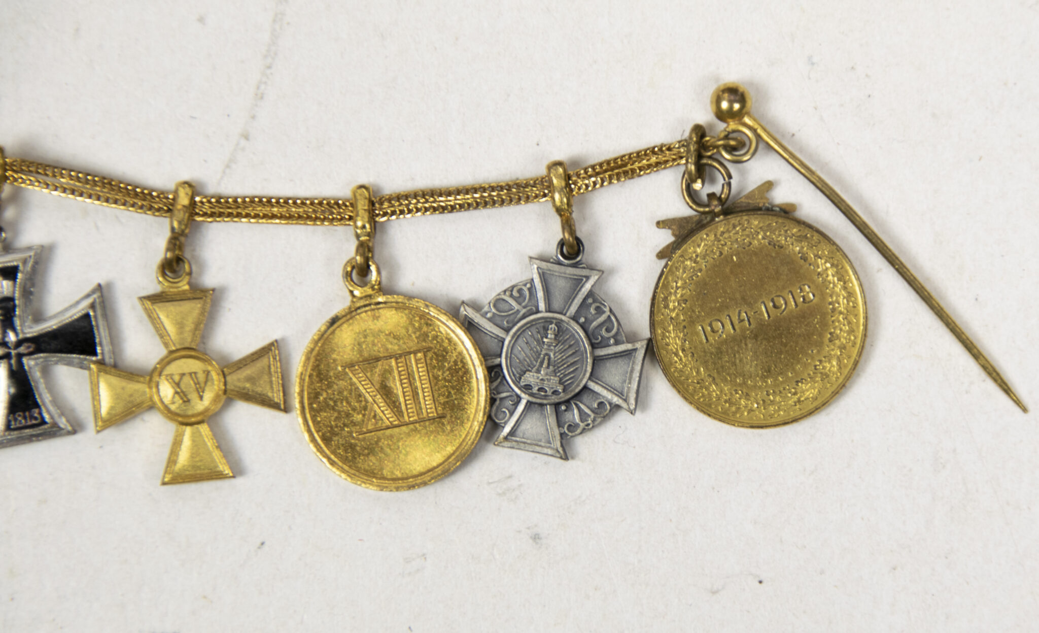 German World War I Frackkette mini medals with EK1 + Ek2 + Dienstauszeichnung + Austrian Commemorative medal + Kyffhäuser medalGerman World War I Frackkette mini medals with EK1 + Ek2 + Dienstauszeichnung + Austrian Commemorative medal + Kyffhäuser medalGerman World War I Frackkette mini medals with EK1 + Ek2 + Dienstauszeichnung + Austrian Commemorative medal + Kyffhäuser medalGerman World War I Frackkette mini medals with EK1 + Ek2 + Dienstauszeichnung + Austrian Commemorative medal + Kyffhäuser medal