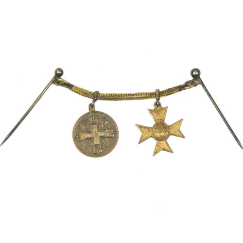German World War I Prussian Frackkette mini medals with Red Cross medal + KriegsverdienstkreuzGerman World War I Prussian Frackkette mini medals with Red Cross medal + KriegsverdienstkreuzGerman World War I Prussian Frackkette mini medals with Red Cross medal + KriegsverdienstkreuzGerman World War I Prussian Frackkette mini medals with Red Cross medal + Kriegsverdienstkreuz