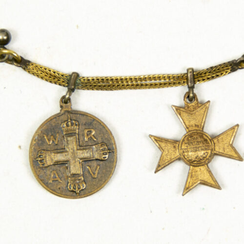 German World War I Prussian Frackkette mini medals with Red Cross medal + KriegsverdienstkreuzGerman World War I Prussian Frackkette mini medals with Red Cross medal + KriegsverdienstkreuzGerman World War I Prussian Frackkette mini medals with Red Cross medal + KriegsverdienstkreuzGerman World War I Prussian Frackkette mini medals with Red Cross medal + Kriegsverdienstkreuz