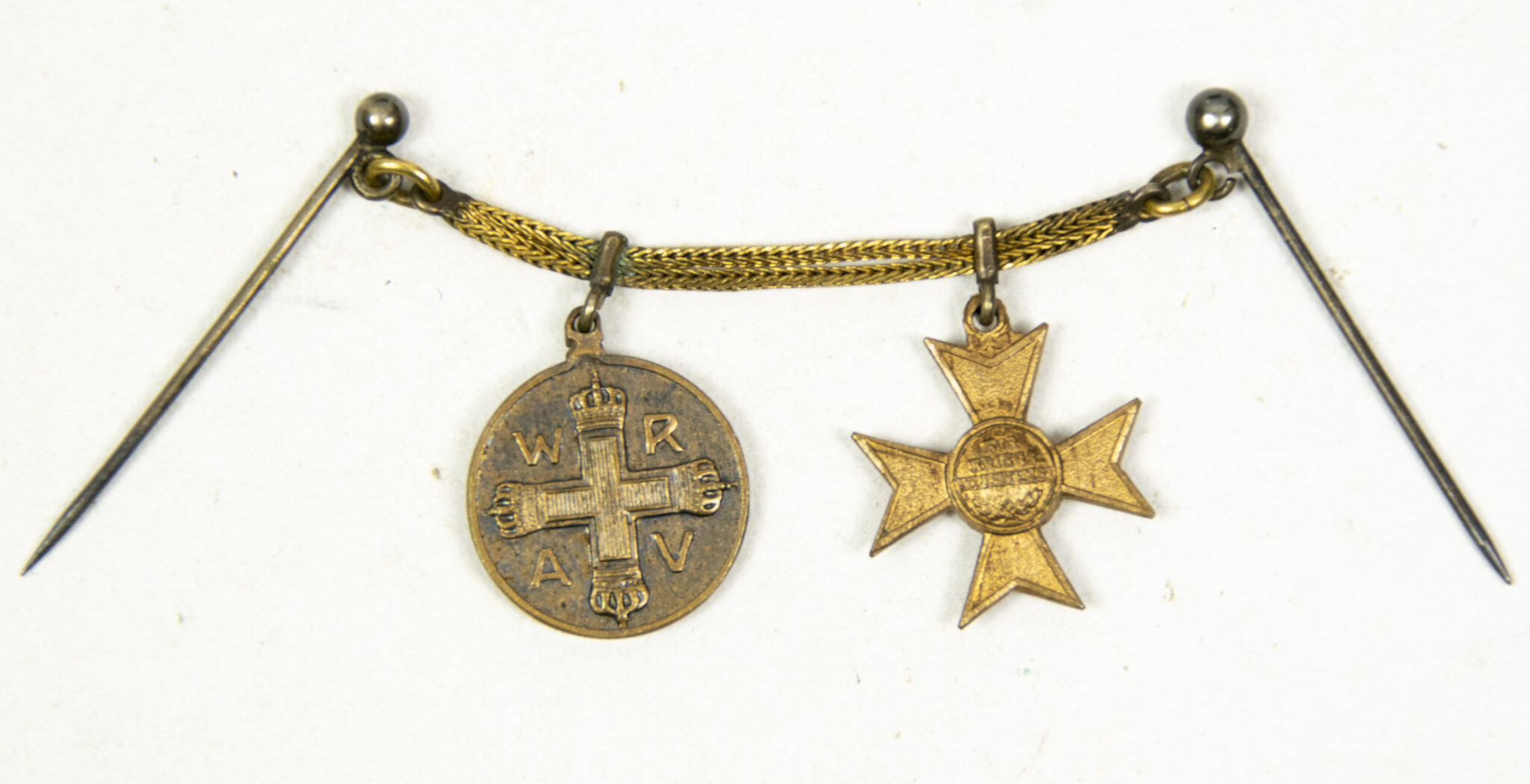 German World War I Prussian Frackkette mini medals with Red Cross medal + KriegsverdienstkreuzGerman World War I Prussian Frackkette mini medals with Red Cross medal + KriegsverdienstkreuzGerman World War I Prussian Frackkette mini medals with Red Cross medal + KriegsverdienstkreuzGerman World War I Prussian Frackkette mini medals with Red Cross medal + Kriegsverdienstkreuz