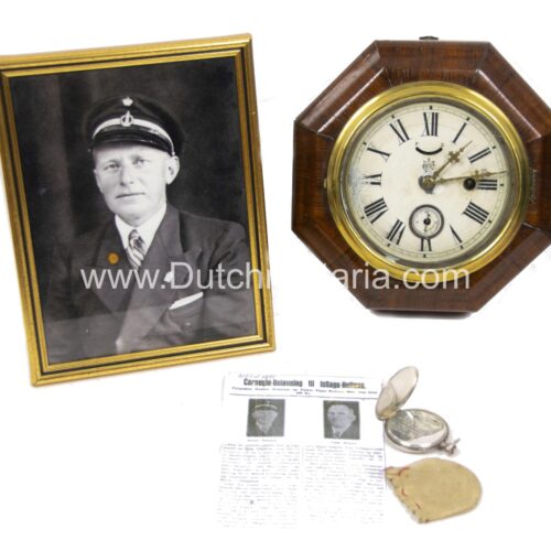 German-WWII-engraved-pocket-group-of-Danish-lighthouse-keeper-Gustav-Petersen-1942-UNIQUE.