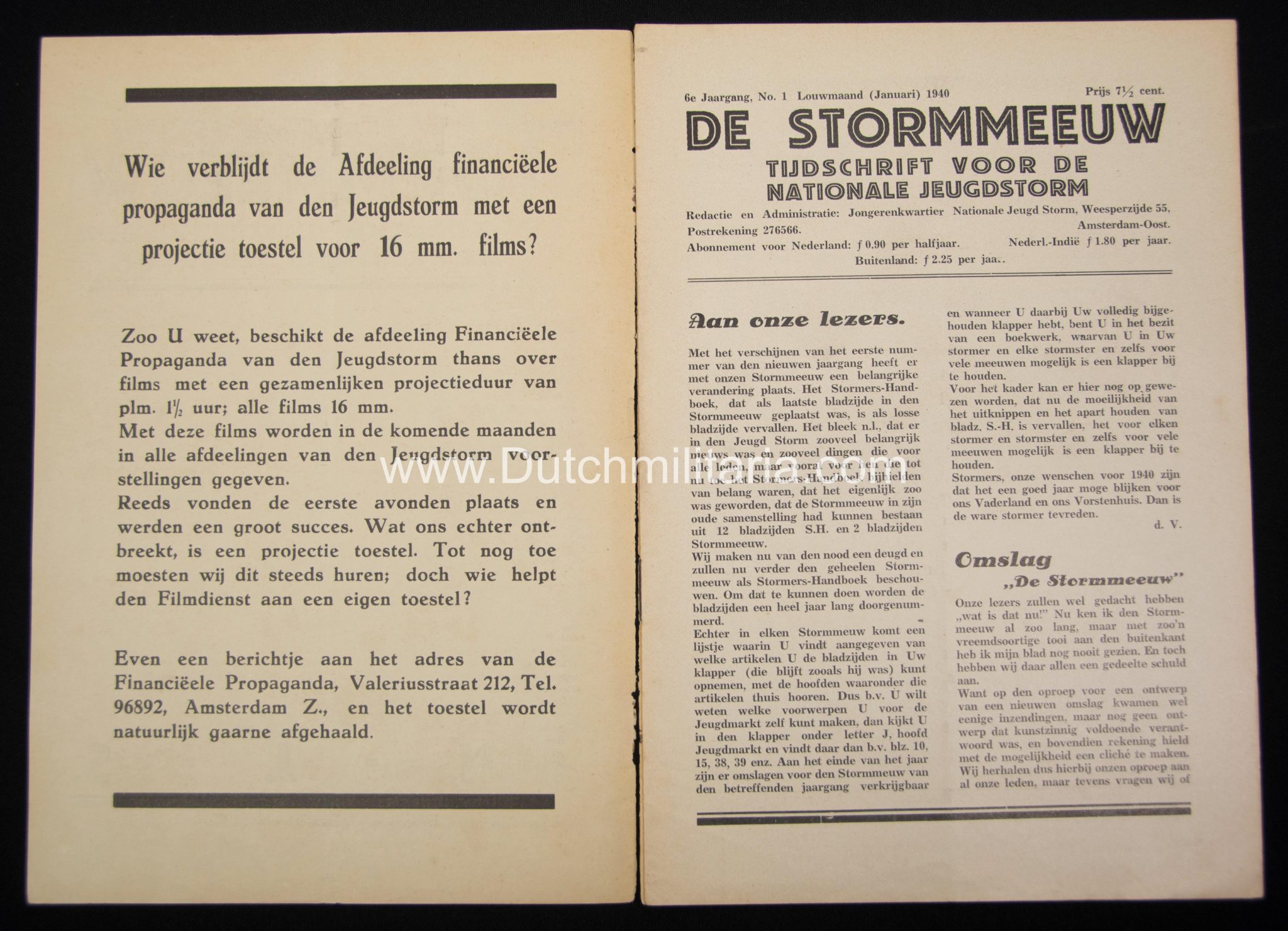 (NSB) Jeugdstorm - Stormmeeuw 6e Jaargang No.1 1940 - Extremely rare!!!