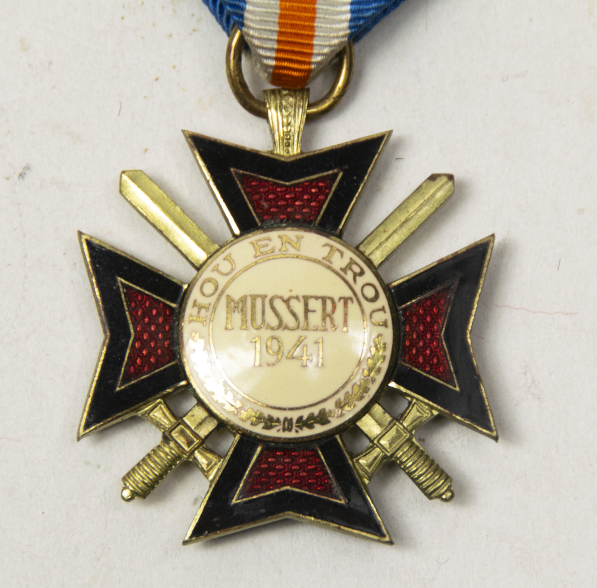 NSB OostlandkruisMussertkruis with swords + ribbon + case