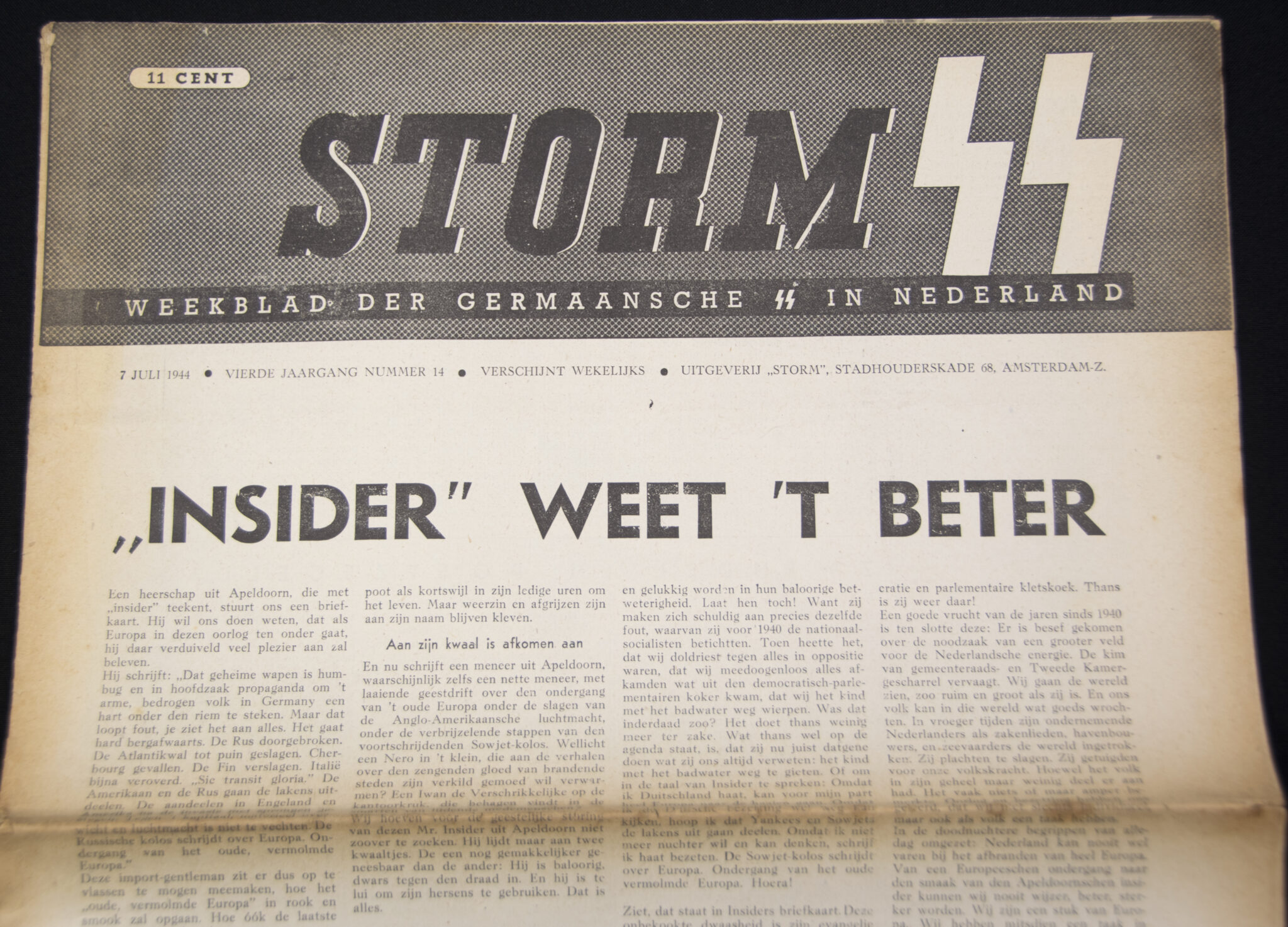 (Newspaper) Storm SS – Vierde Jrg. Nr. 14 – 7 Juli 1944(Newspaper) Storm SS – Vierde Jrg. Nr. 14 – 7 Juli 1944(Newspaper) Storm SS – Vierde Jrg. Nr. 14 – 7 Juli 1944(Newspaper) Storm SS – Vierde Jrg. Nr. 14 – 7 Juli 1944