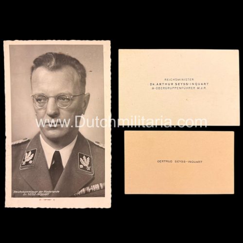(Postcard) SS-Obergruppenführer M.d.R. Arthur Seyss Inquart SS business card + postcard - VERY RARE