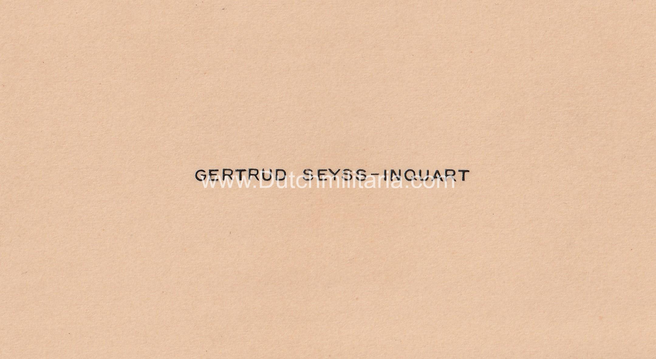 (Postcard) SS-Obergruppenführer M.d.R. Arthur Seyss Inquart SS business card + postcard - VERY RARE