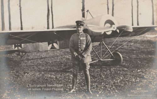 (Postcard) Sanke #347 Oberleutnant Immelmann an seinem Fokker-Flugzeug