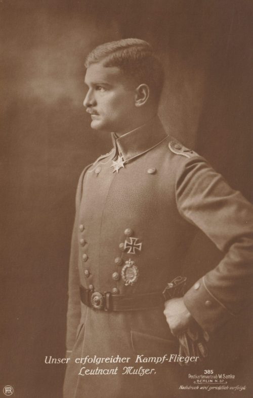 (Postcard) Sanke #385 Unser erfolgreicher Kampf-Flieger Leutnant Mulzer