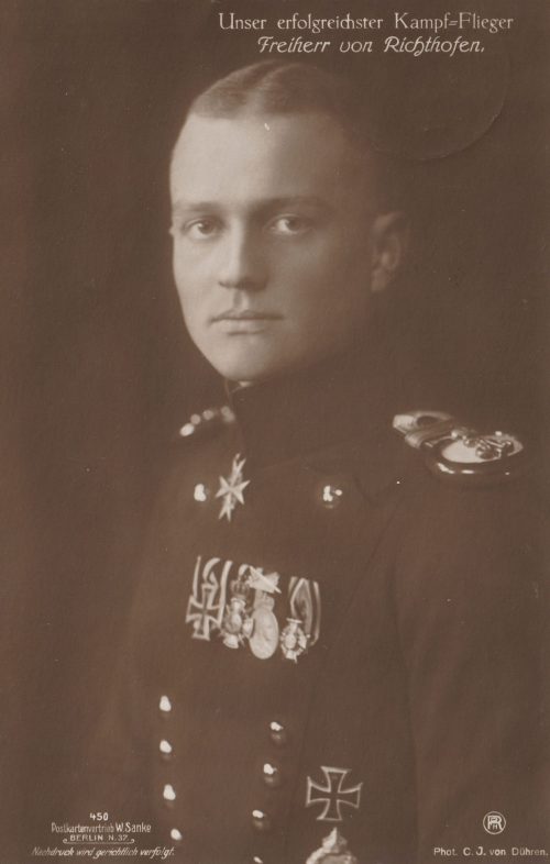 (Postcard) Sanke #450 Unser erfolgreicher Kampf-Flieger Freiherr von Richthofen