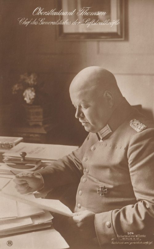 (Postcard) Sanke #504 Oberstleutnant Thomasen Chef des Generalstabes der Luftstreitkräfte