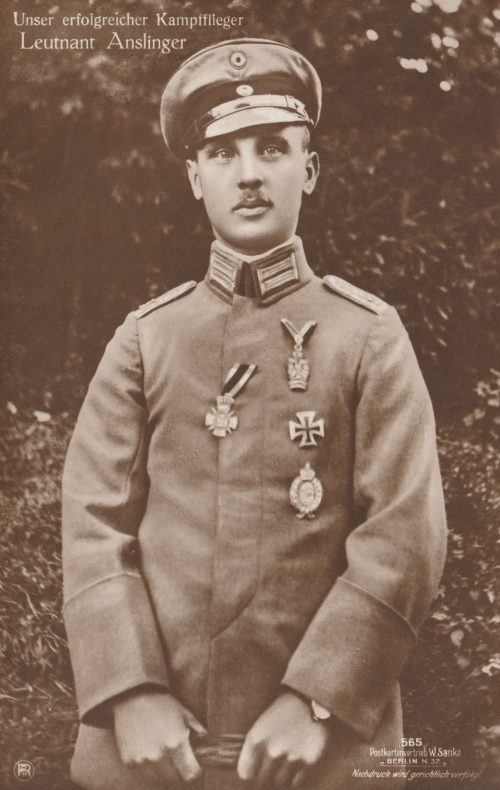 (Postcard) Sanke #565 Unser erfolgreicher Kampffieger Leutnant Anslinger