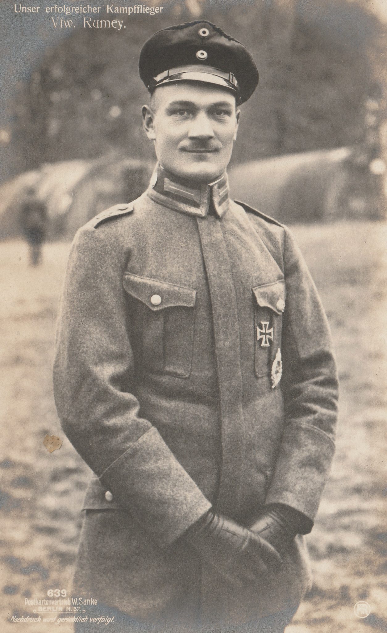 (Postcard) Sanke #639 Unser erfolfreicher Kampfflieger Vfw. Rumey