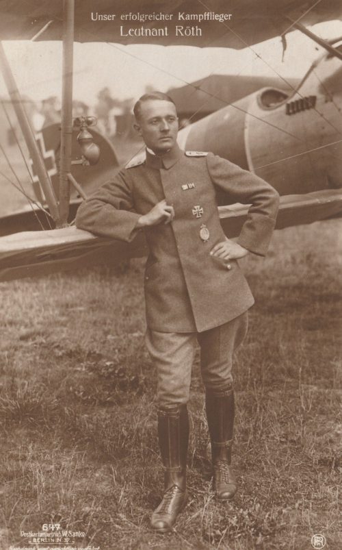 (Postcard) Sanke #647 Unser erfolfreicher kampfflieger Leutnant Röth