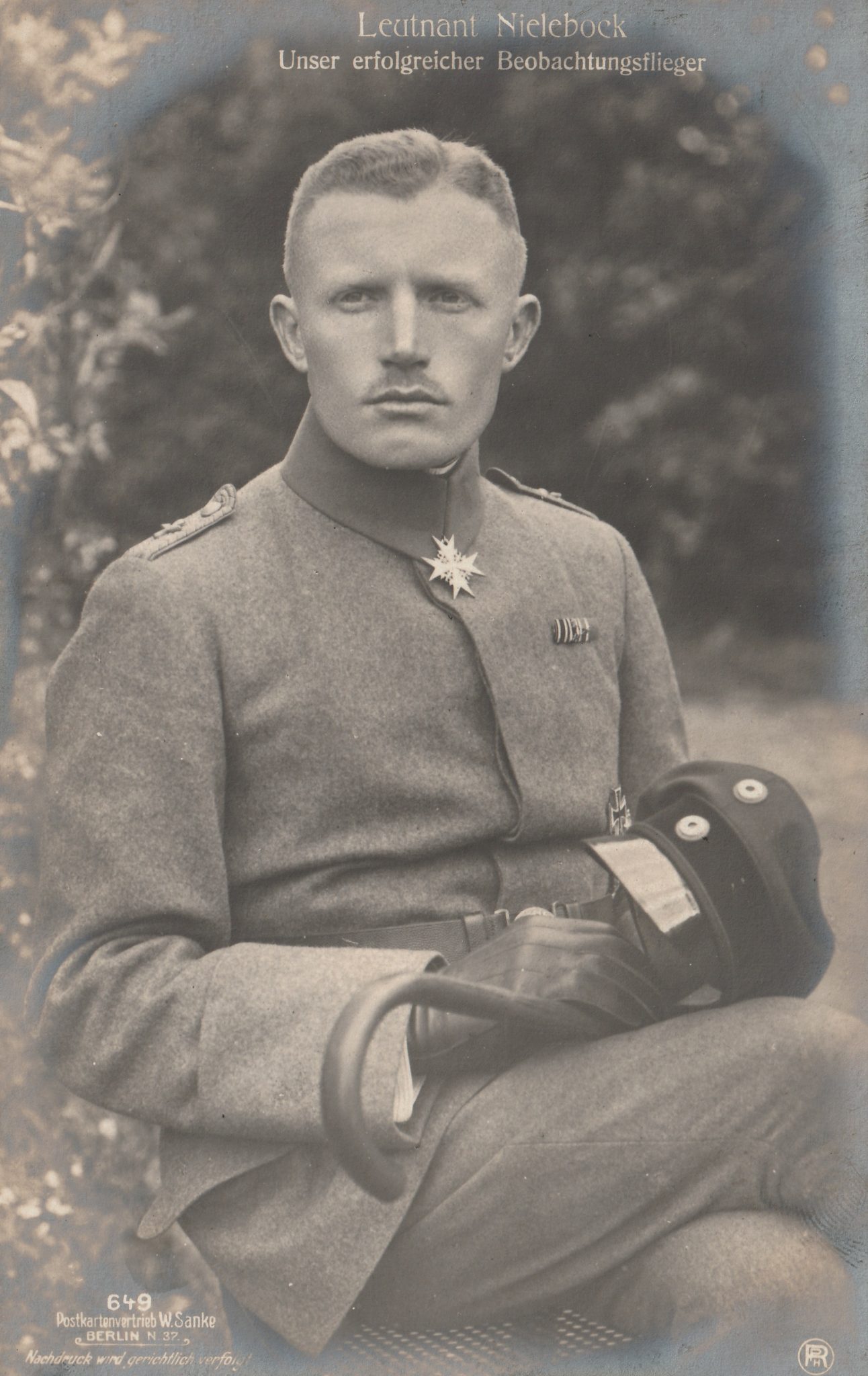 (Postcard) Sanke #649 Leutnant Nielebock Unser erfolfreicher Beobachtungsflieger