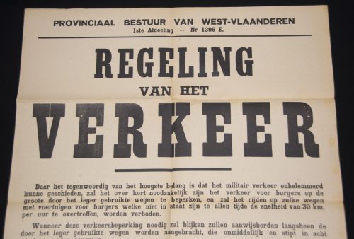 (Poster) Brugge Ridder P. van Outryve d'Ydewall - Flemish West-Vlaanderen Regeling van het Verkeer poster (1944)