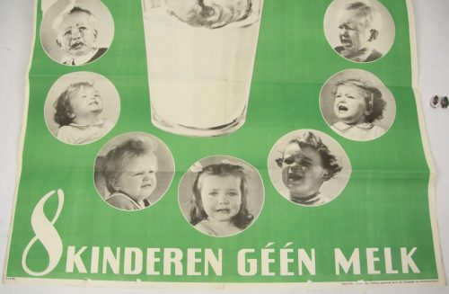 (Poster) Dienststelle des Reichskommissars 1 Kalf te veel 8 Kinderen geen melk (1944) - rare