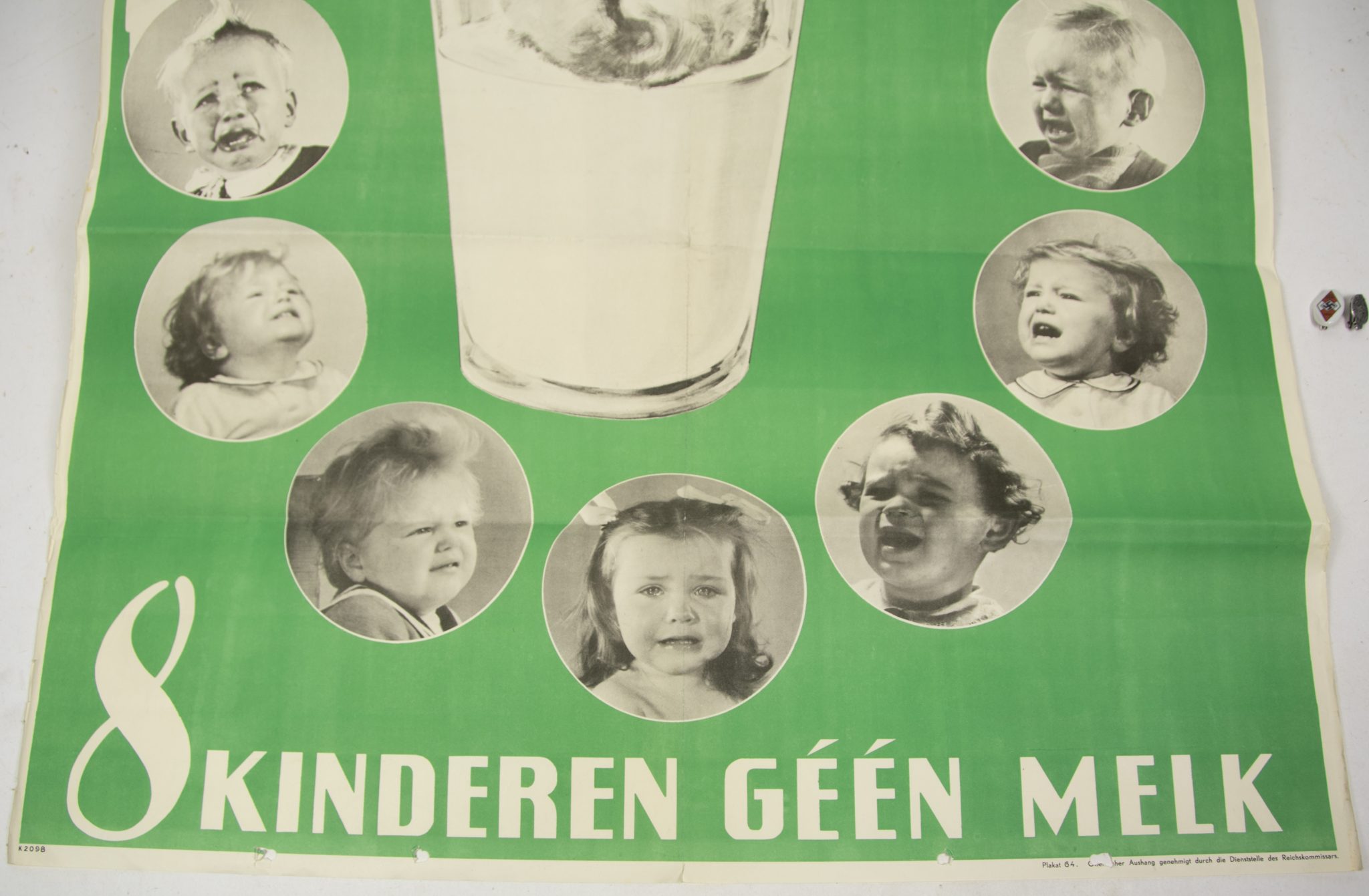 (Poster) Dienststelle des Reichskommissars 1 Kalf te veel 8 Kinderen geen melk (1945) – rare
