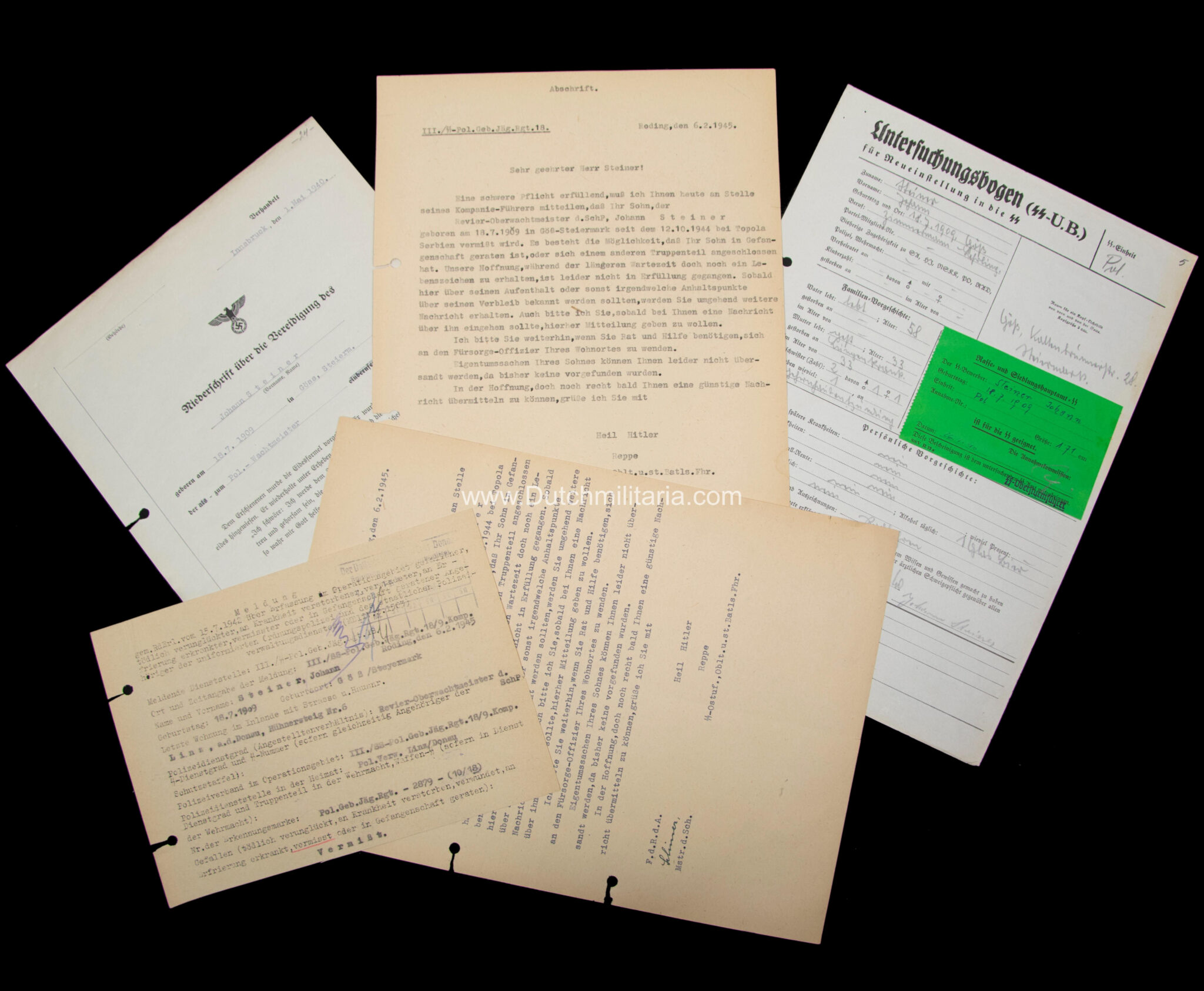 (SS Grouping) III.SS-Pol.Geb.Jäg.Rgt.189.Komp - MISSING in October 1944 in TopolaSerbia