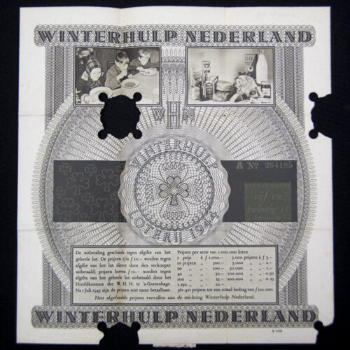 This is a Winterhulp Nederland (WHN) Loterij 1944 ticket