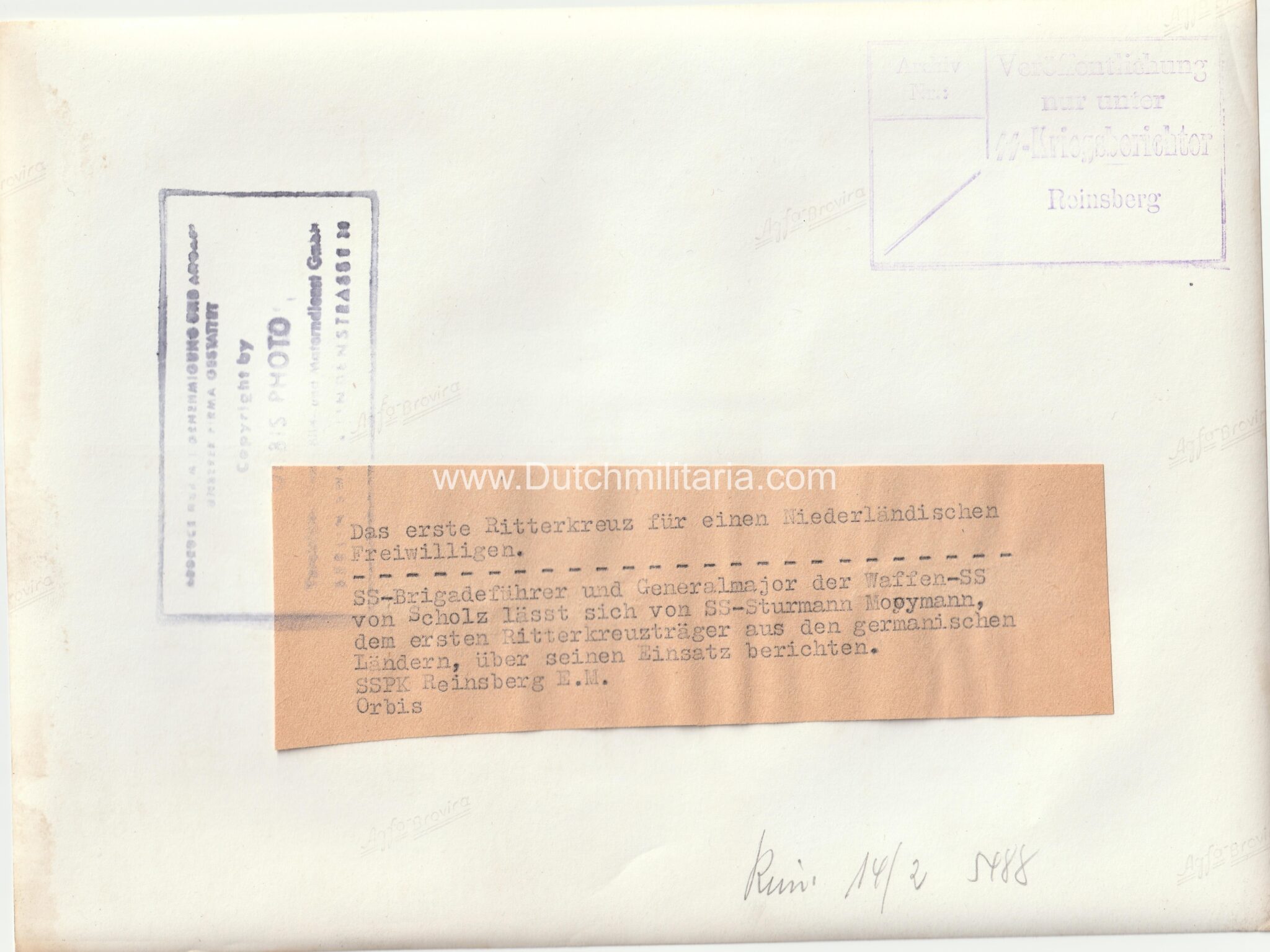 (Pressphoto) SS-Sturmann Gerard Mooyman – Das erste Ritterkreuz für einen Niederländischen Freiwilligen – ULTRA RARE!!! (2) (Pressphoto) SS-Sturmann Gerard Mooyman - Das erste Ritterkreuz für einen Niederländischen Freiwilligen - ULTRA RARE!!!