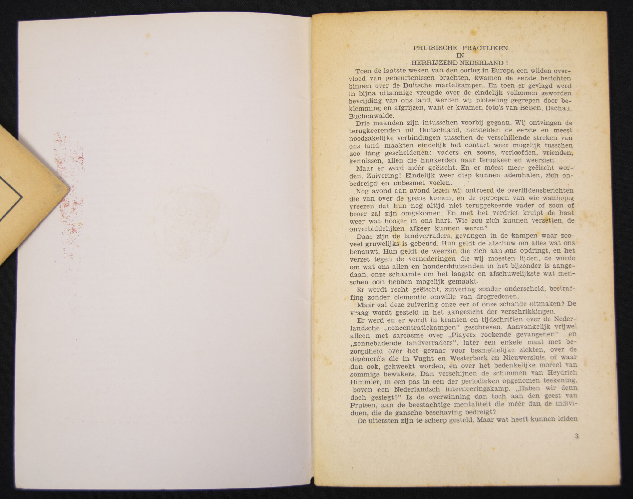 (Brochure) Zwart Front Nationaal front - Arnold Meijer - Pruisische Practijken in herrijzend Nederland (1945)