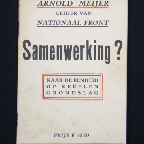 (Brochure) Zwart Front Nationaal front - Arnold Meijer - Samenwerking (1940)