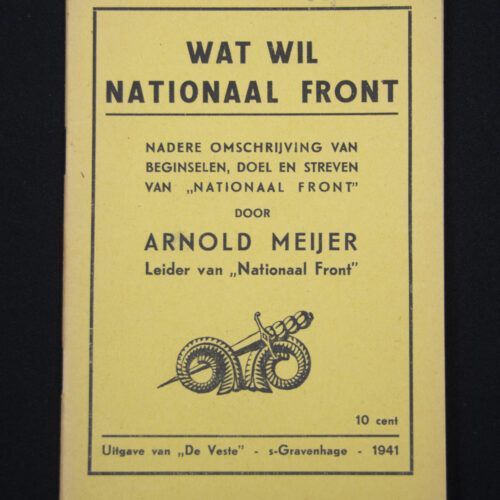 (Brochure) Zwart Front Nationaal front - Arnold Meijer - Wat wil nationaal Front (1941)