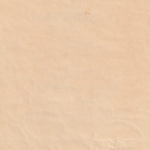 (Citation Urkunde) Die Medaille für deutsche Volkspflege (1940)