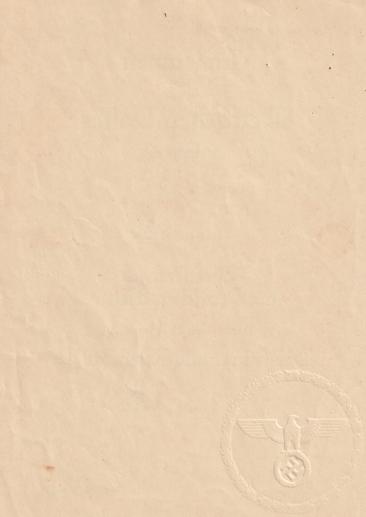 (Citation Urkunde) Die erste Stufe des Ehrenkreuzes der deutschen Mutter MutterkreuzMotherscross (1939)