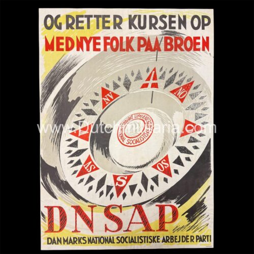 (Denmark Poster) D.N.S.A.P. Og Retter Kursen Op Med Nye Folk Paa Broen - EXTREMELY RARE