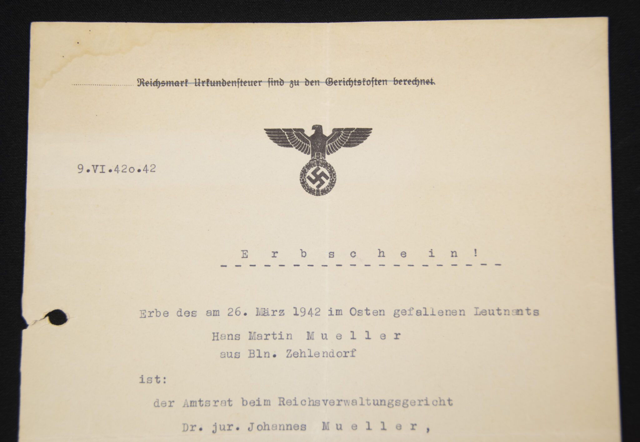 (Document) Erbschein! (1942)