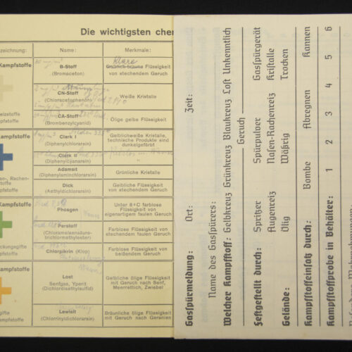 Merkblatt über die wichtigsten chemischen Kampfstoffe (Ausgabe Jan. 1941)