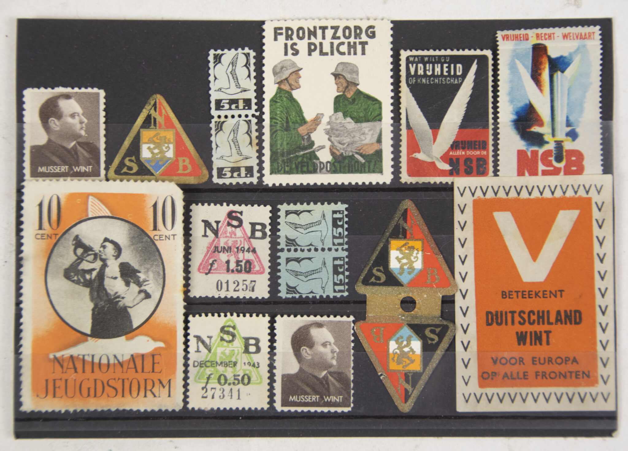 (NSB) Small lot of NSB and Jeugdstorm stamps and enveloppe seals