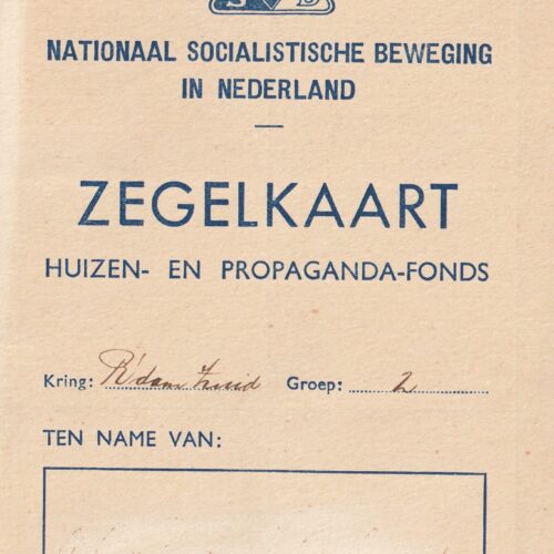 NSB Zegelkaart Huizen- en Propaganda-Fonds (Kring Rotterdam-Zuid)