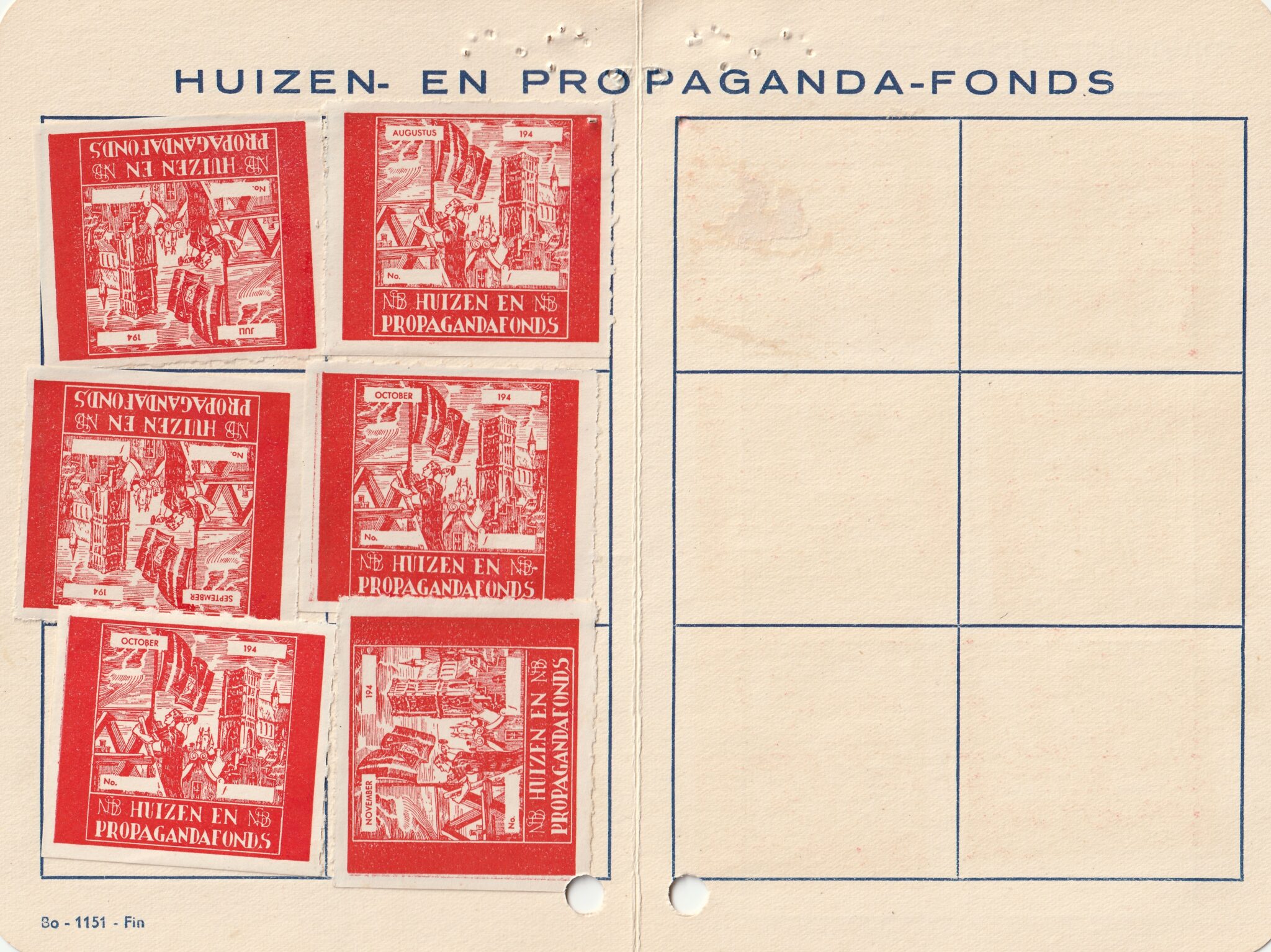 NSB Zegelkaart Huizen- en Propaganda-Fonds (Kring Rotterdam-Zuid)