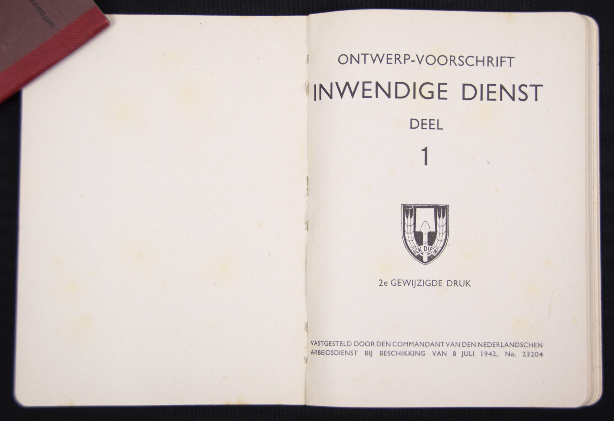 Nederlandsche Arbeidsdienst (NAD) Inwendige Dienst Deel 1 (1943)