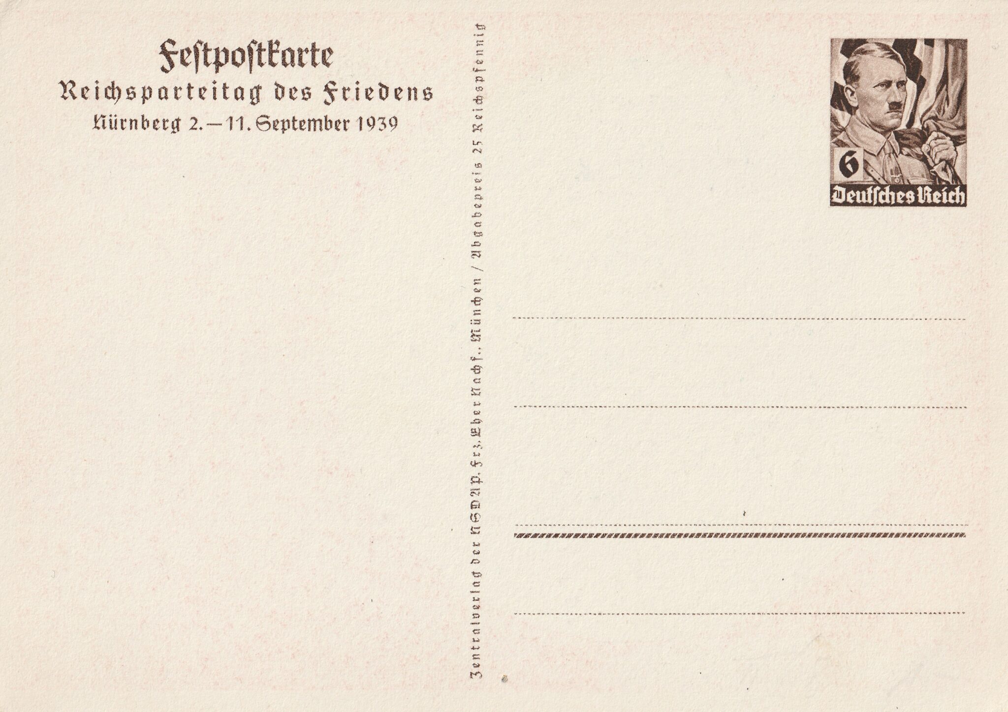 (Postcard) Reichsparteitag Nürnberg (1939)