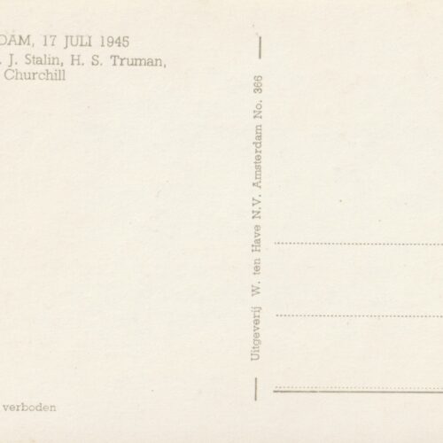 (Postcard) Stalin + Truman + Churchill