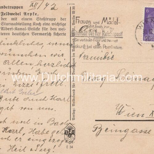 (Postcard) W. Willrich - Feldwebel Arpke (postally sent)