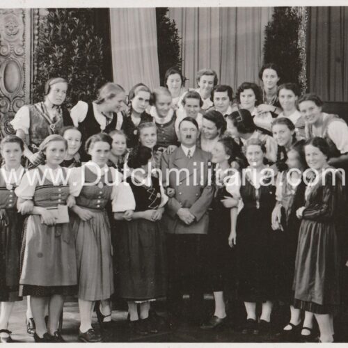 (PostcardPhoto) Adolf Hitler with female supporters
