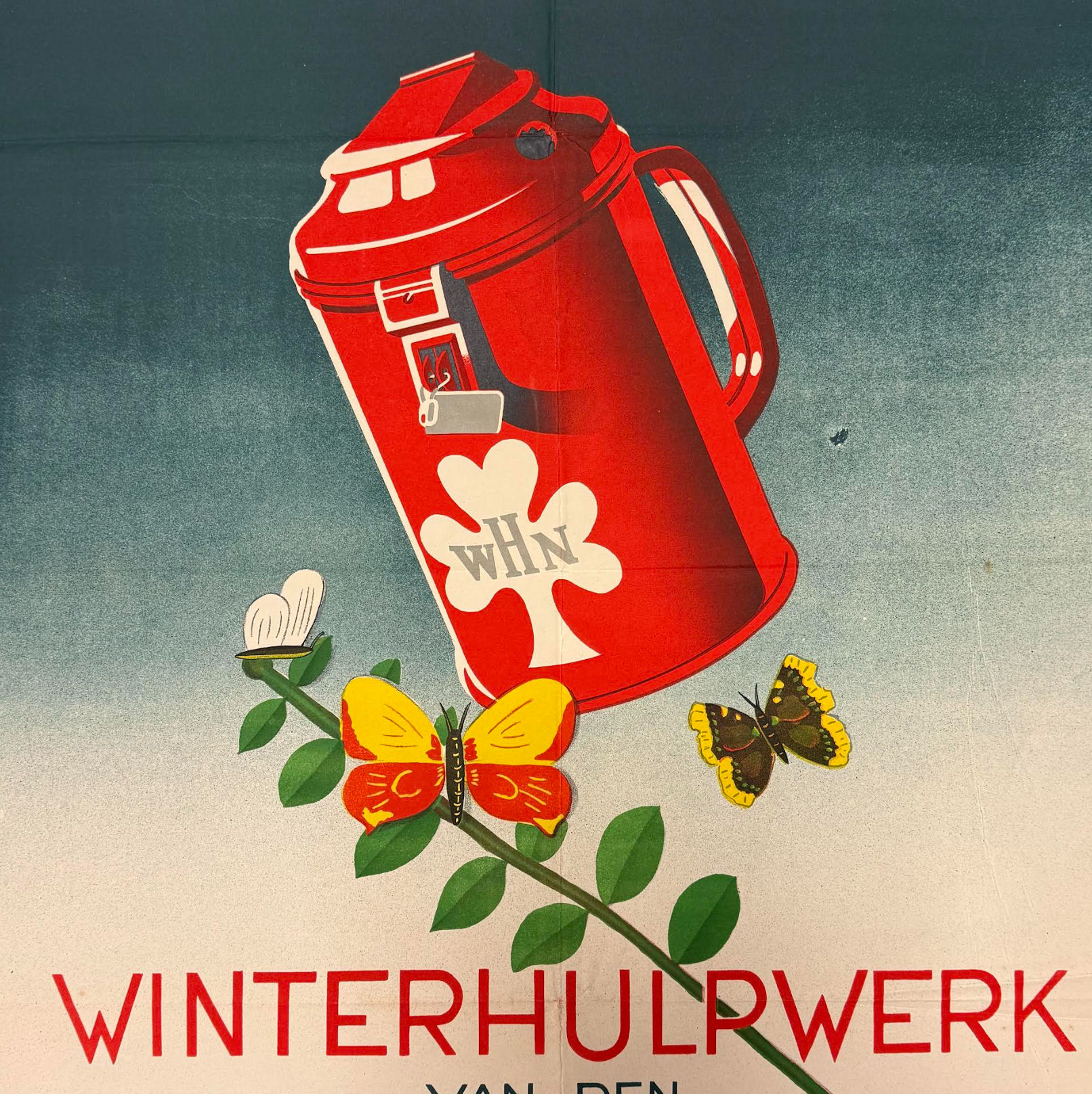 (Poster) Winterhulp nederland (WHN) Vlinders (1943) (77x53cm) - RARE