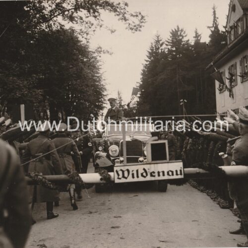 (Pressphoto) Der Führer auf Sudetendeutschem Bodem Hitler am Grenze Wildenau (22x16,5cm) - rare original photo